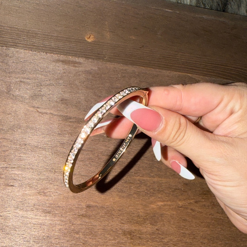 Givenchy Crystal Element Bangle Bracelet Rose Gold
